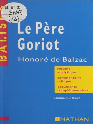 cover image of Le père Goriot